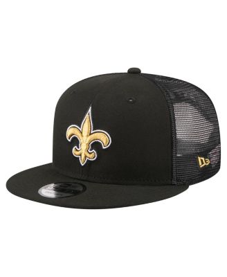Men's Black New Orleans Saints Core Team 9FIFTY Trucker Snapback Hat