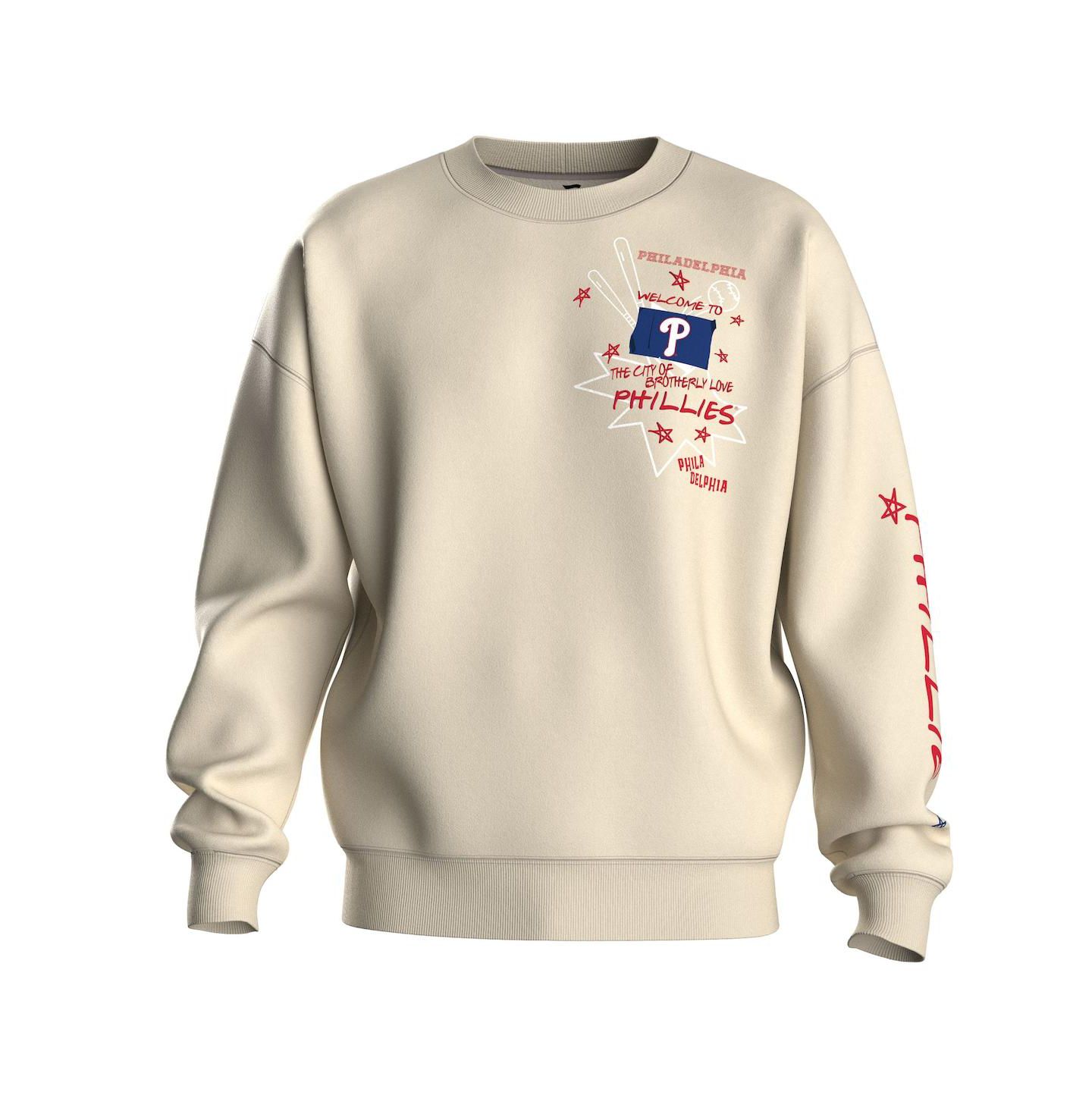Женская толстовка Fanatics Beige Philadelphia Phillies Graffiti Fleece — фото 5