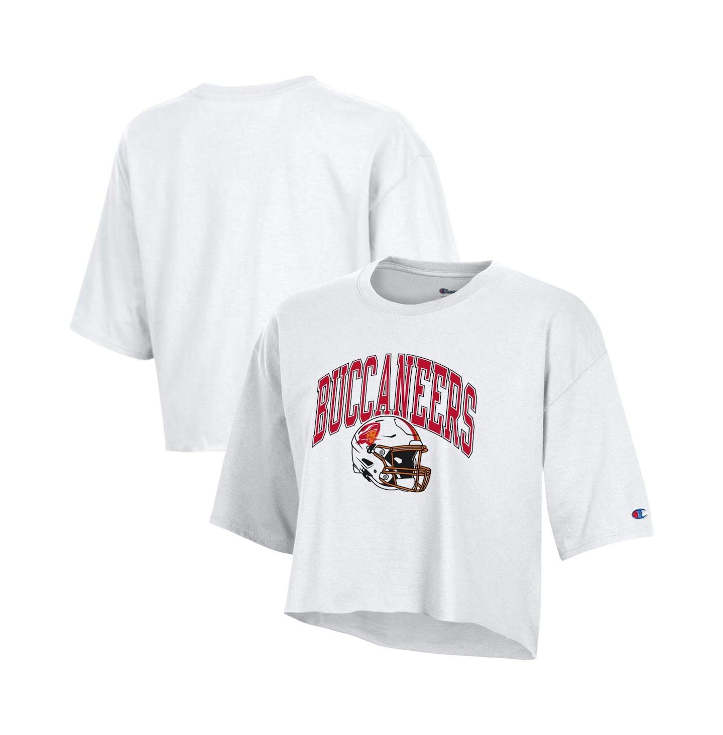 Женская футболка Champion White Tampa Bay Buccaneers Boyfriend Cropped — фото 1