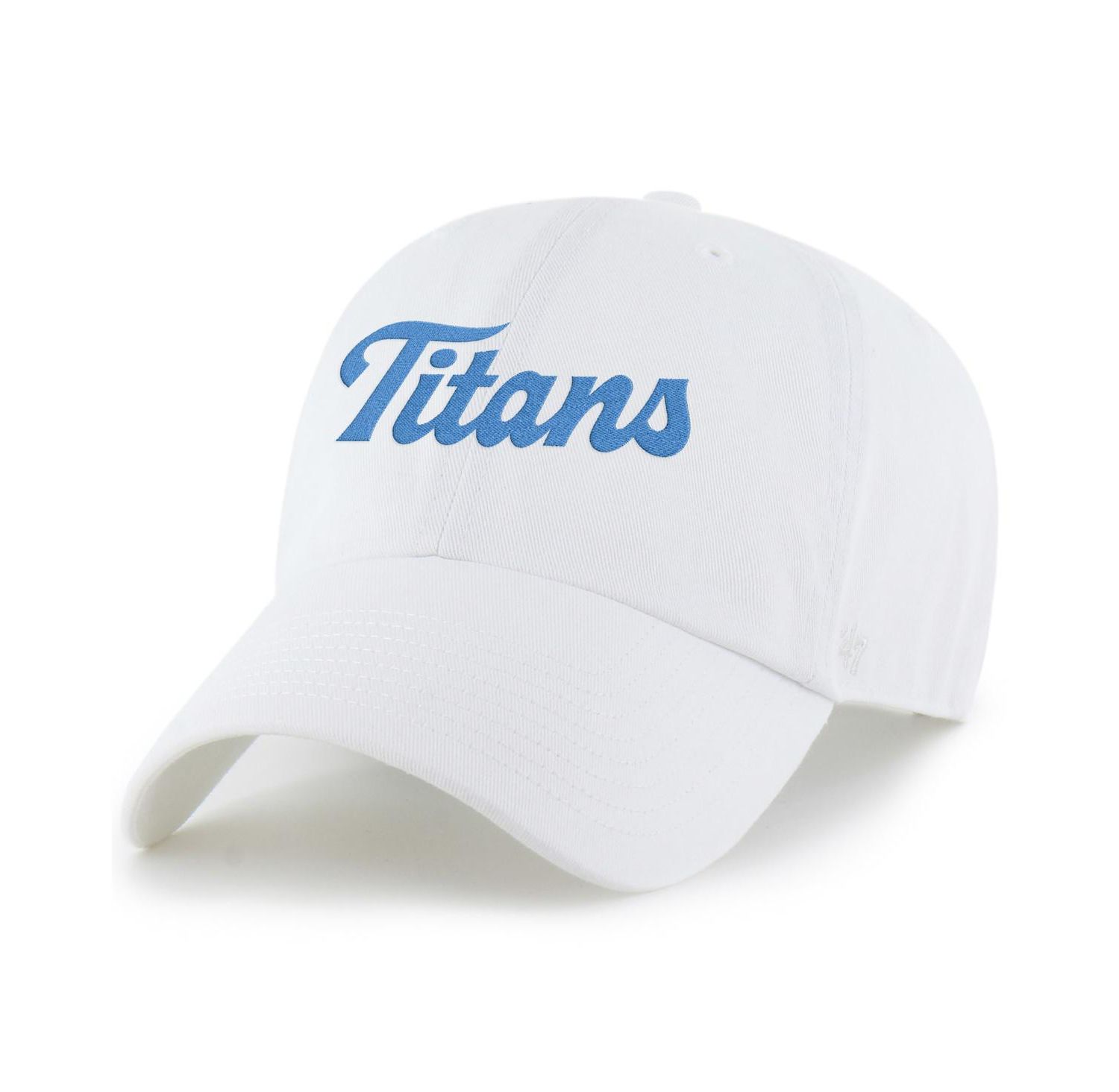 Men's White Tennessee Titans Script Clean Up Adjustable Hat