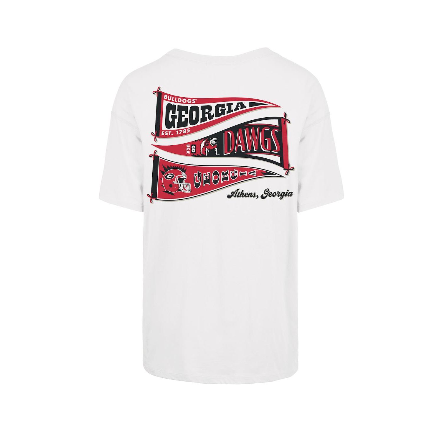 Women's White Georgia Bulldogs Pennant Sadie T-Shirt