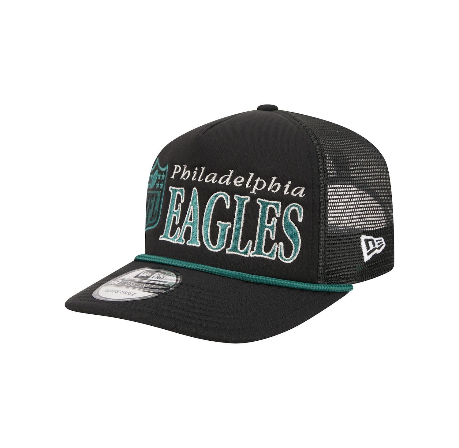 Men's Black Philadelphia Eagles Throwback Foam 19TWENTY Adjustable Hat
