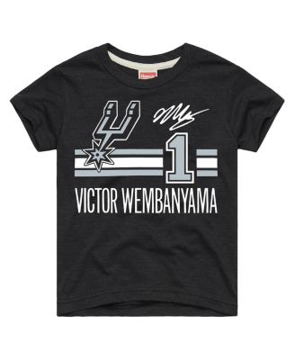 Big Boys and Girls Victor Wembanyama Charcoal San Antonio Spurs Remix Signature Name & Number Tri-Blend T-Shirt