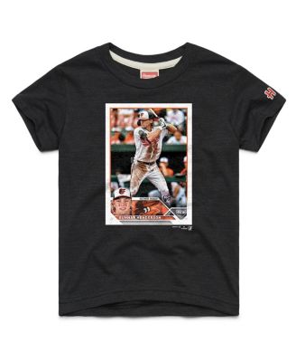Big Boys and Girls Gunnar Henderson Charcoal Baltimore Orioles Topps Baseball Card Tri-Blend T-Shirt
