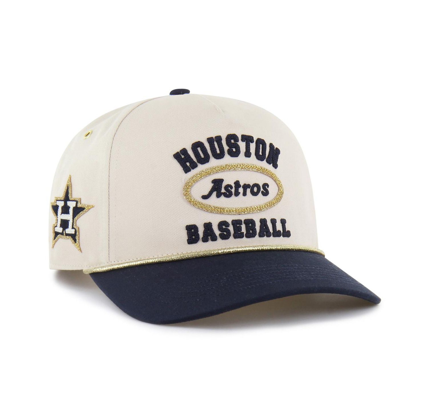 Men's x Natural/Navy Houston Astros Glitter Rope Hitch Adjustable Hat