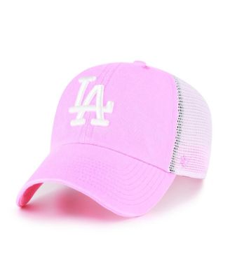 Women's Pink Los Angeles Dodgers Summer Fun Trucker Clean Up Adjustable Hat