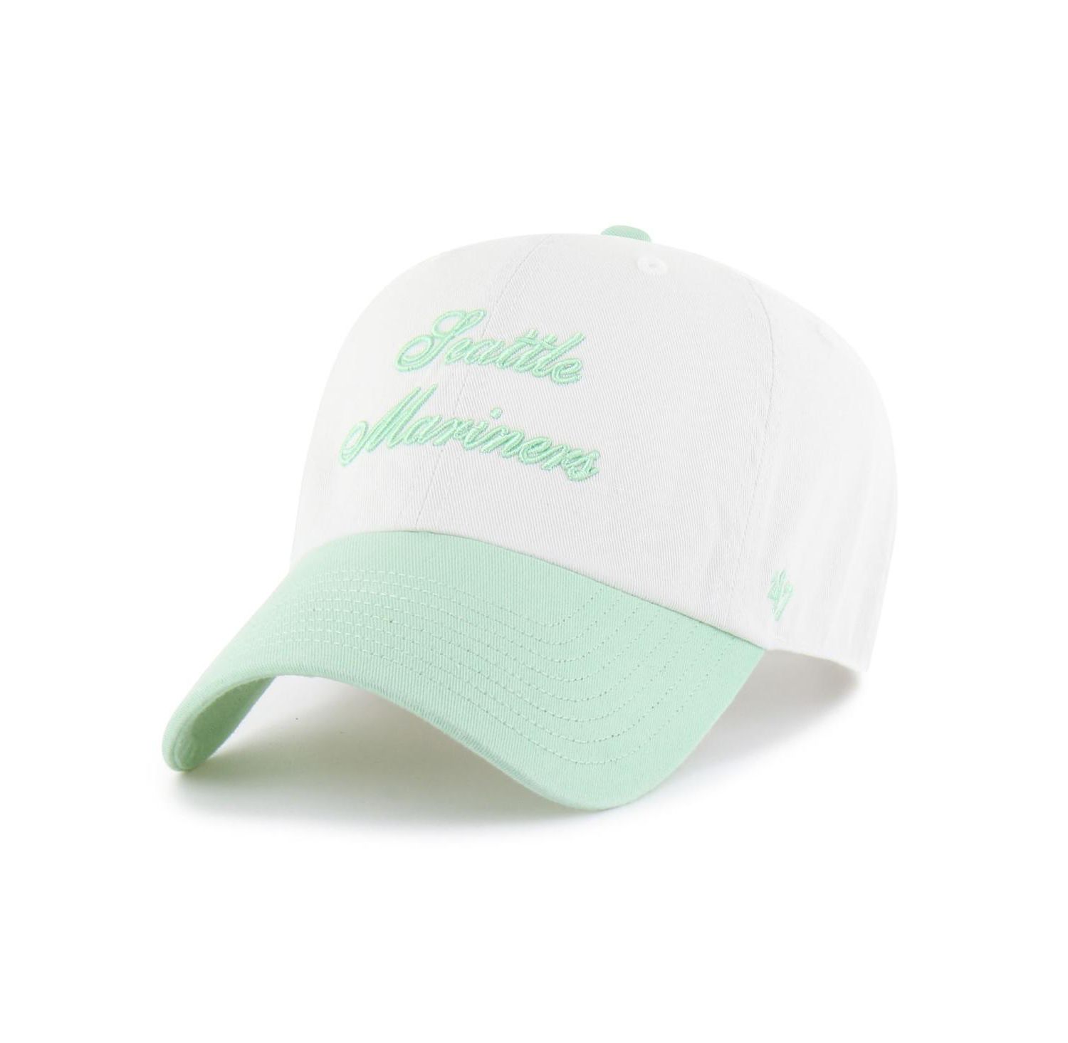 Women's White/Green Seattle Mariners Gelato Two-Tone Clean Up Adjustable Hat