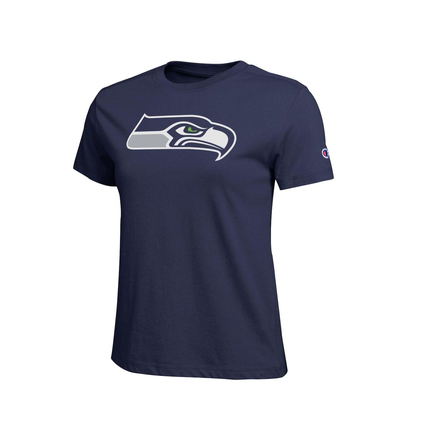 Женская футболка Champion Navy Seattle Seahawks Logo — фото 3