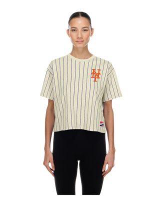 Women's Cream New York Mets Throwback Boxy T-Shirt
