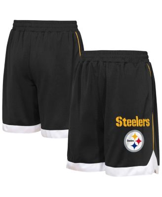 Big Boys and Girls Black Pittsburgh Steelers All Star Mesh Shorts