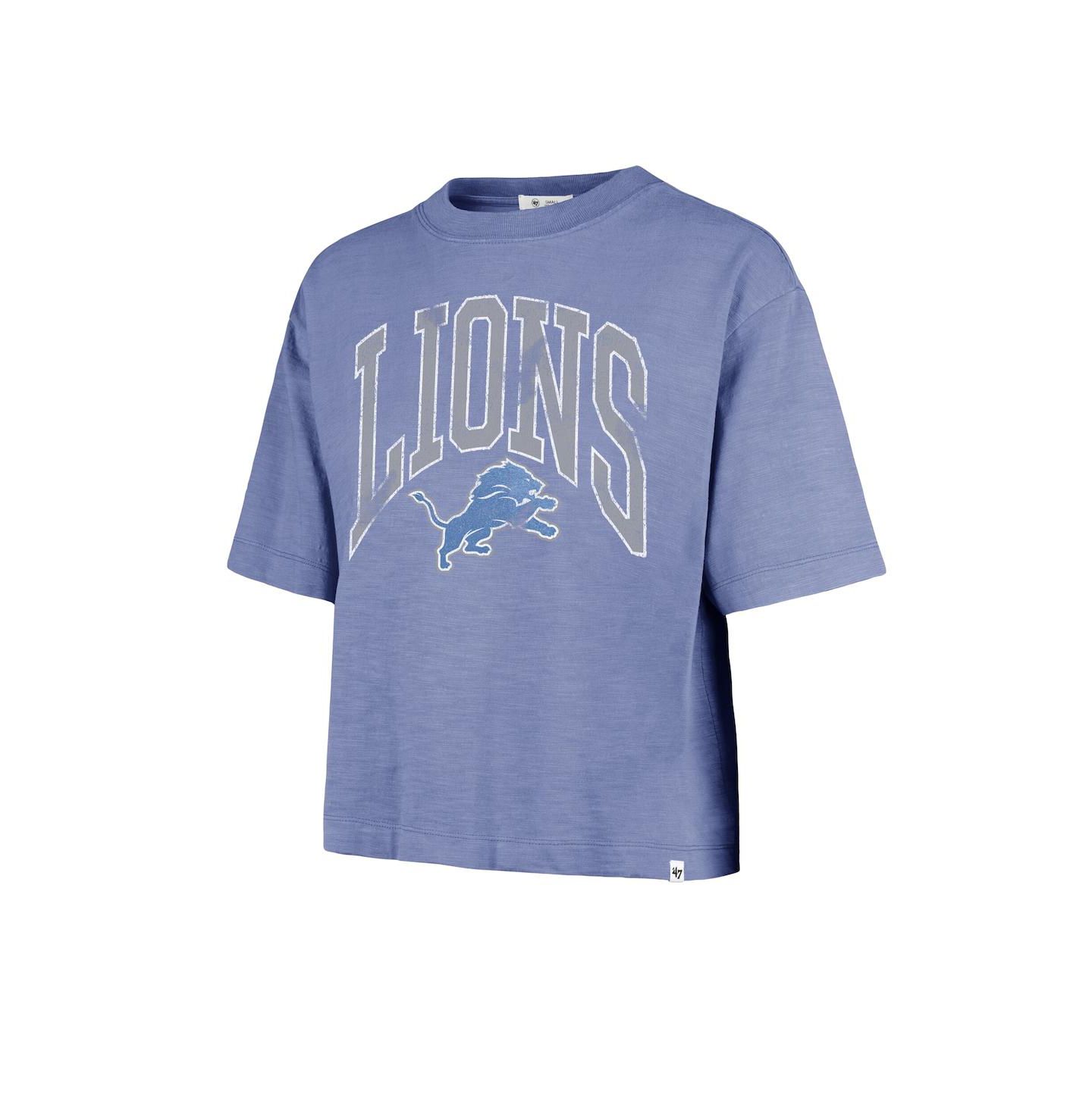 Женская футболка '47 Brand Blue Detroit Lions Cropped Mindi Slub — фото 3