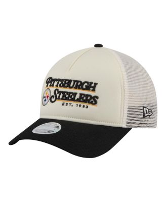 Women's White/Black Pittsburgh Steelers Retro A-Frame 9FORTY Adjustable Hat