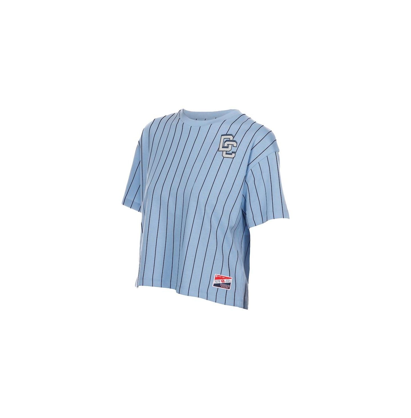 Женская футболка New Era Light Blue Washington Nationals City Connect Throwback Meshback Pinstripe Boxy — фото 3