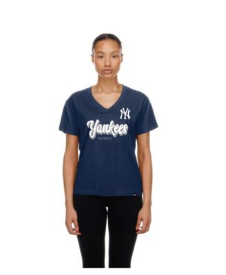 Women's Navy New York Yankees V-Neck T-Shirt