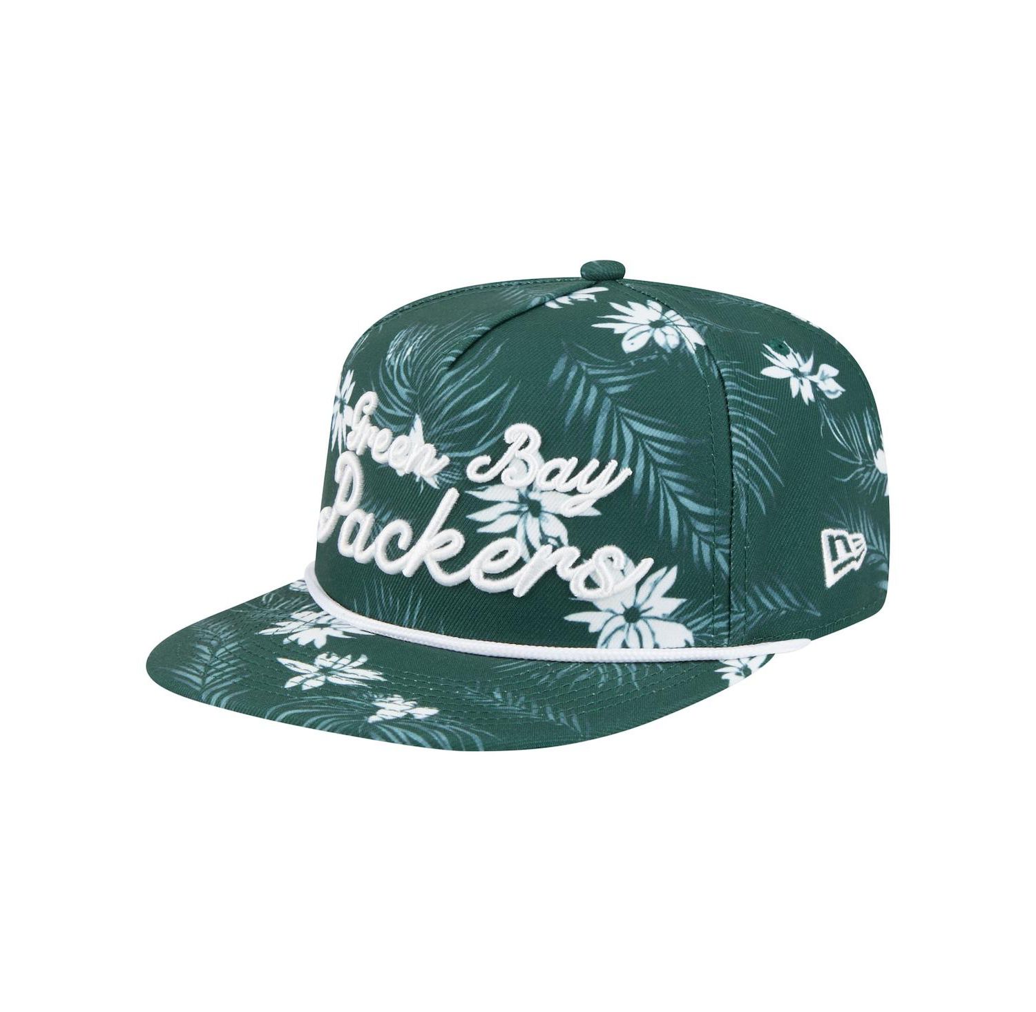 Men's Green Green Bay Packers Palm Print A-Frame 9FIFTY Snapback Hat