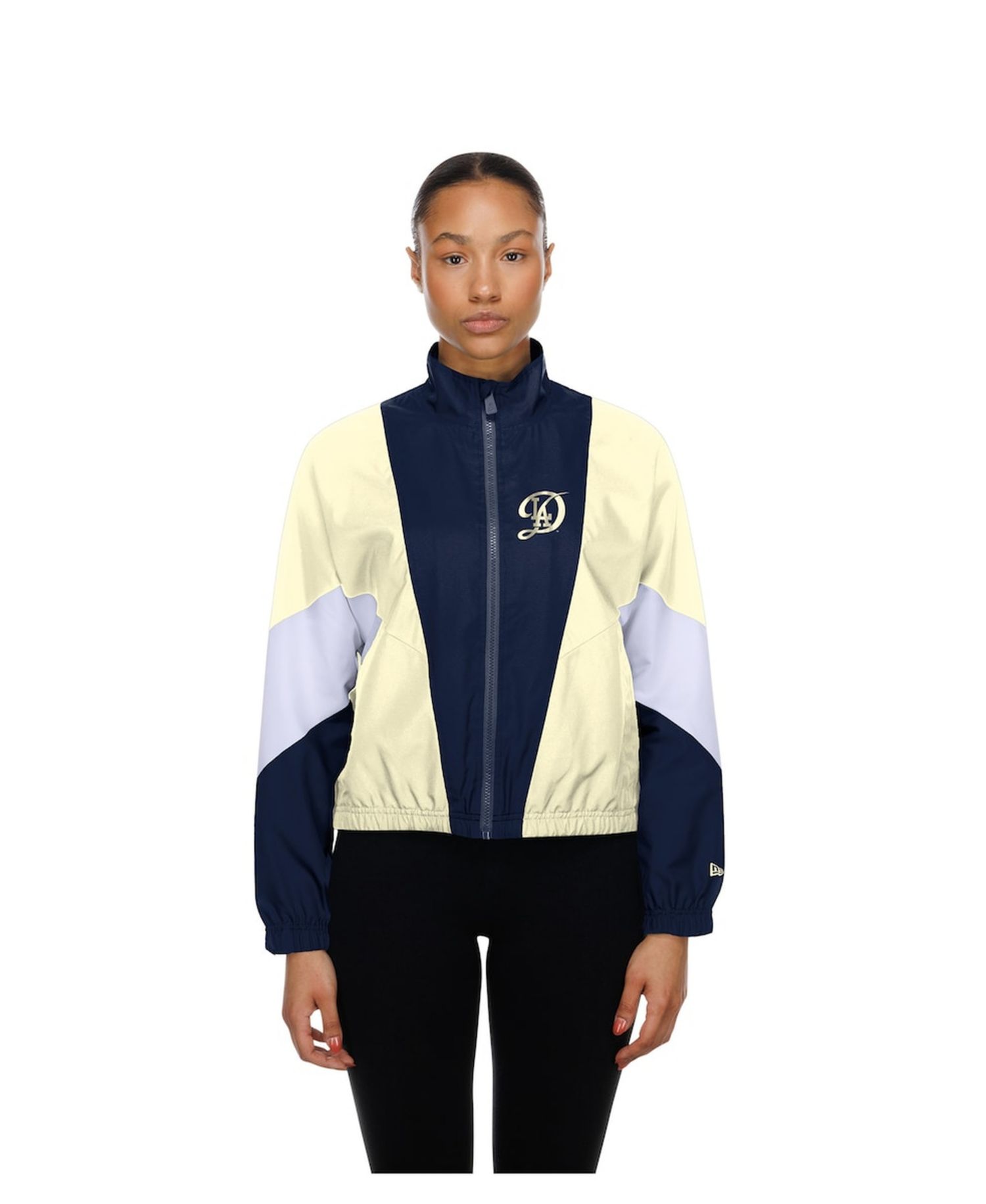 Women's Navy/Cream Los Angeles Dodgers Leisure City Connect Full-Zip Windbreaker Jacket