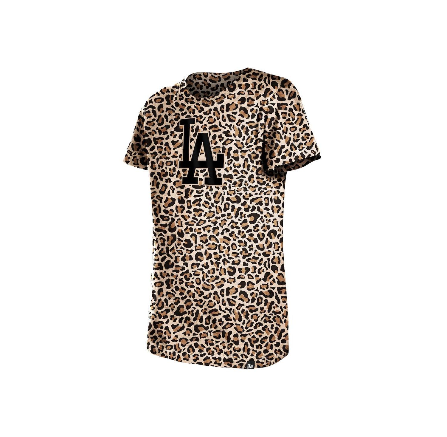 Big Girls Brown Los Angeles Dodgers Leopard T-Shirt