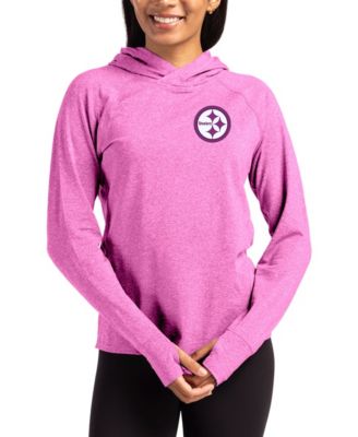 Women's Pink Pittsburgh Steelers Tonal Logo Adapt Knit Raglan Pullover Hoodie