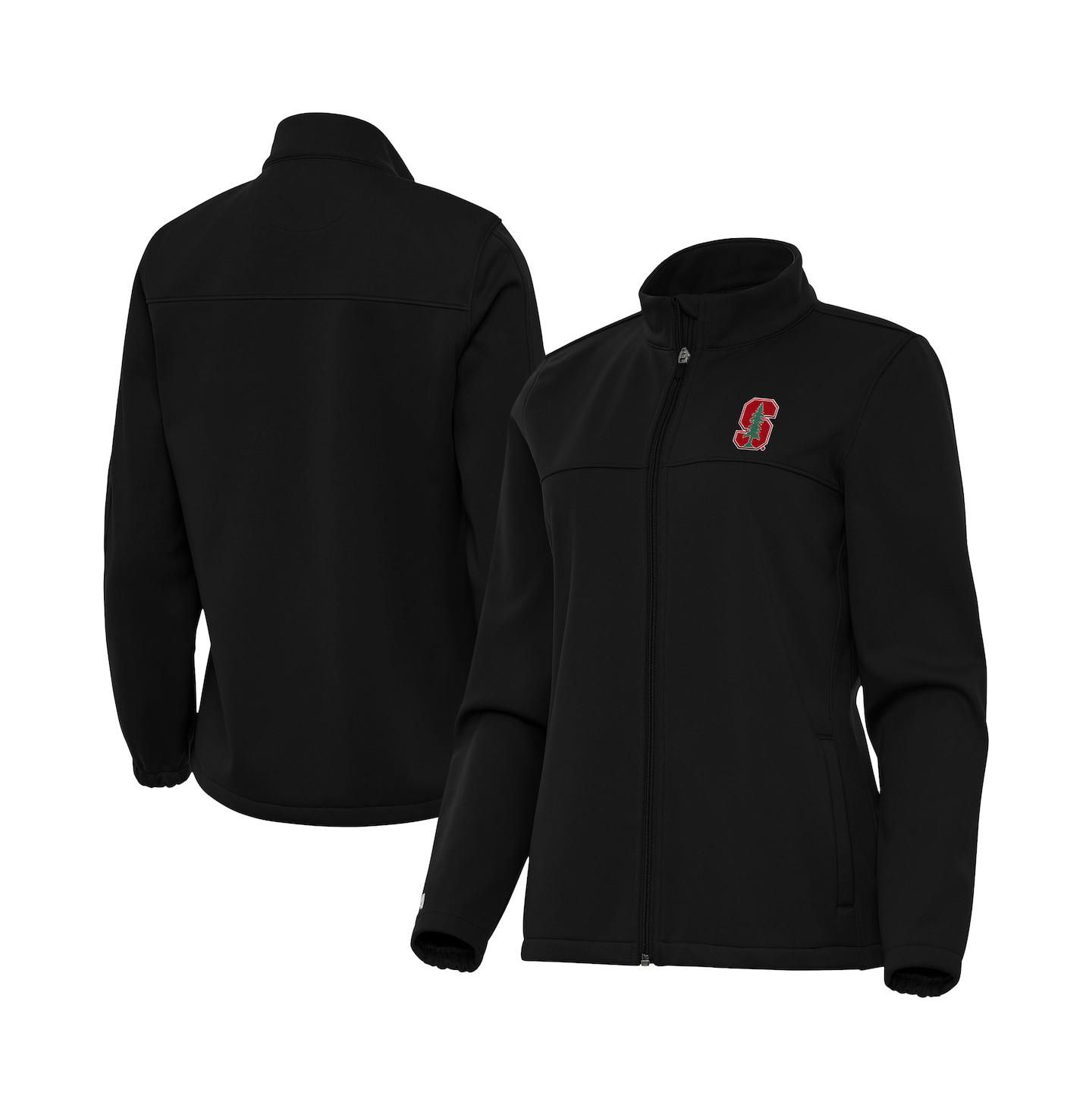 Женская куртка Antigua Black Stanford Cardinal Links 2 Golf Full-Zip — фото 1