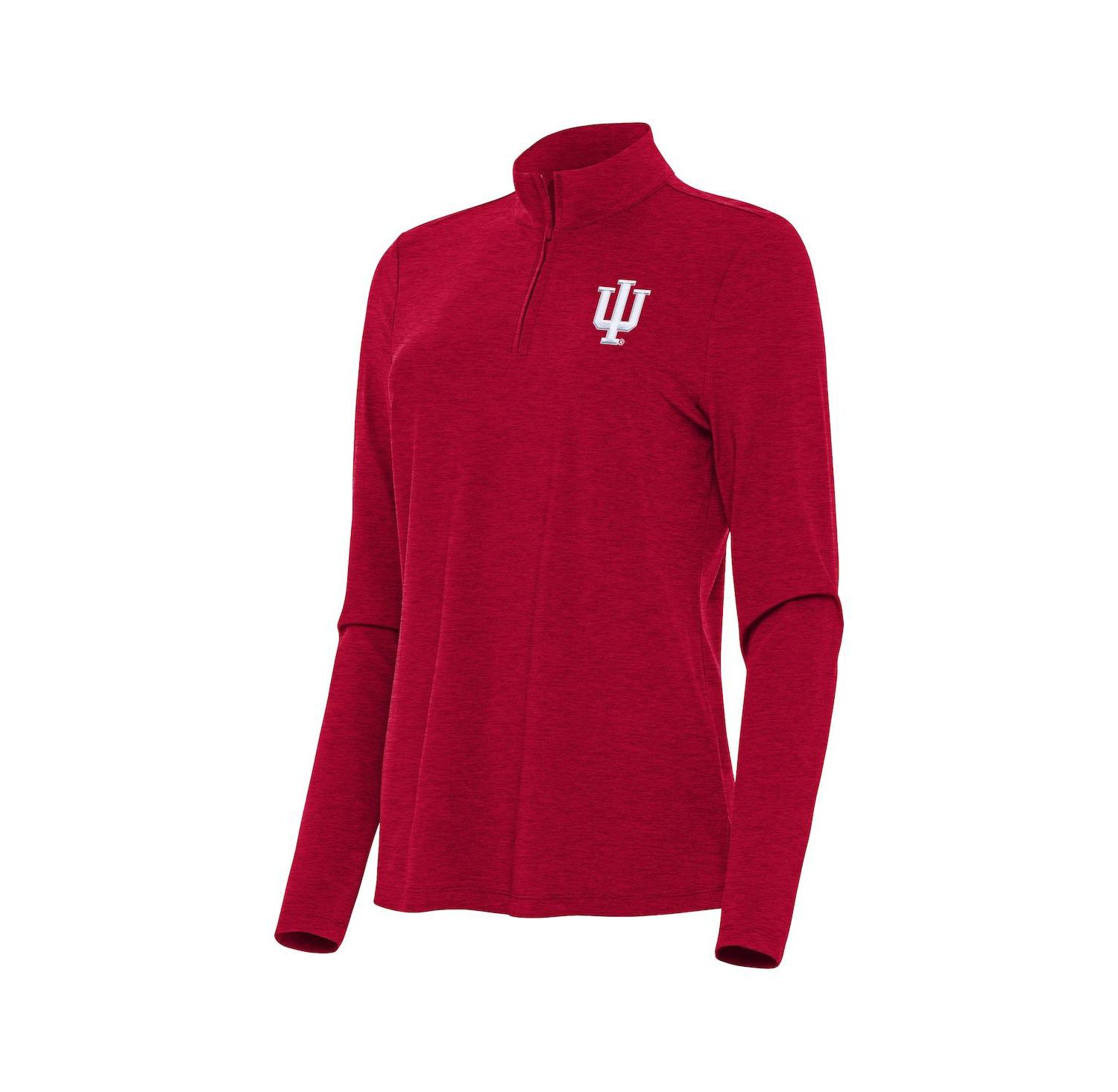 Women's Heather Crimson Indiana Hoosiers Bright Quarter-Zip Top