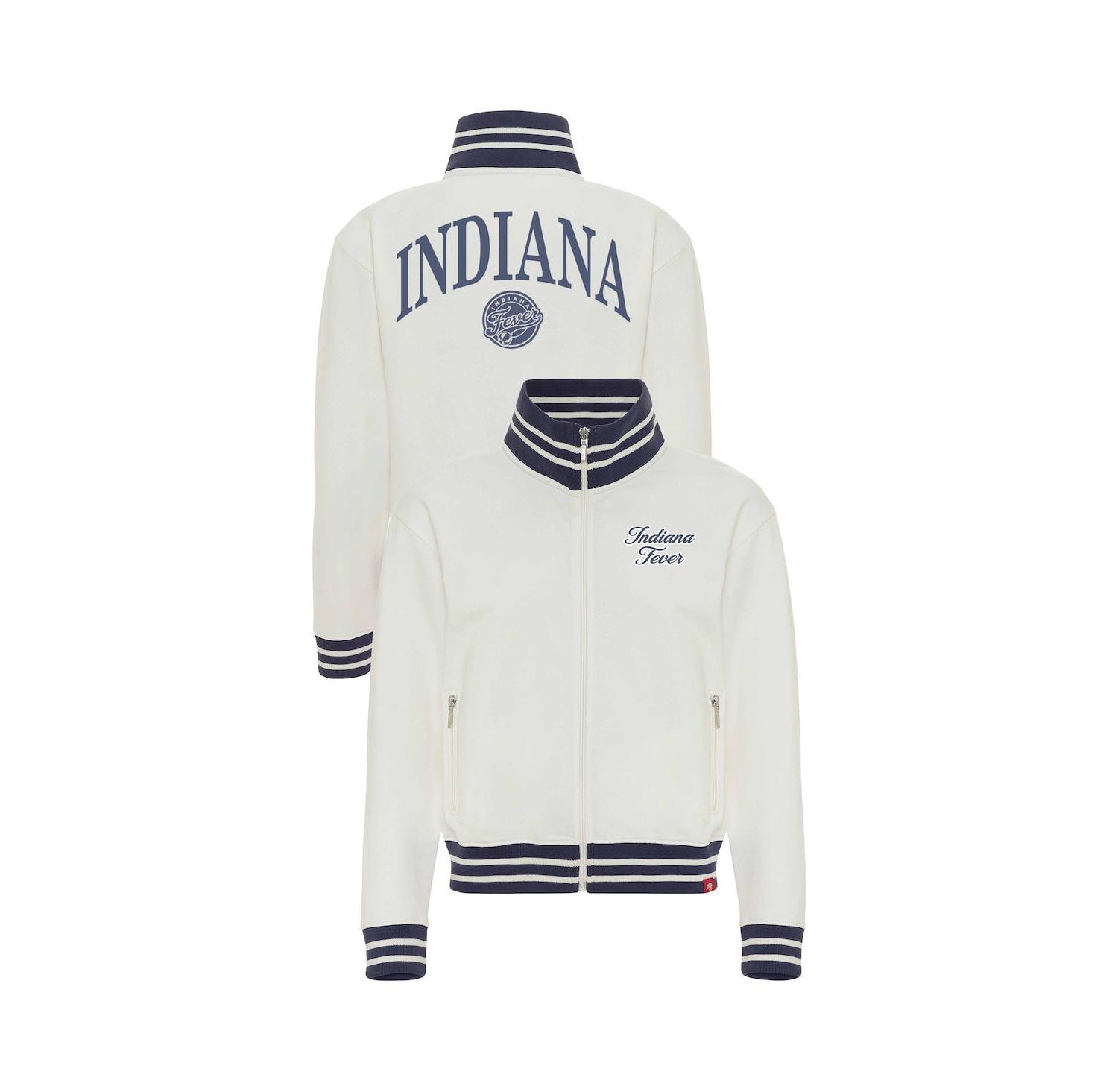 Women's Cream Indiana Fever Athletic Club Collection Sutton French Terry Full-Zip Jacket
