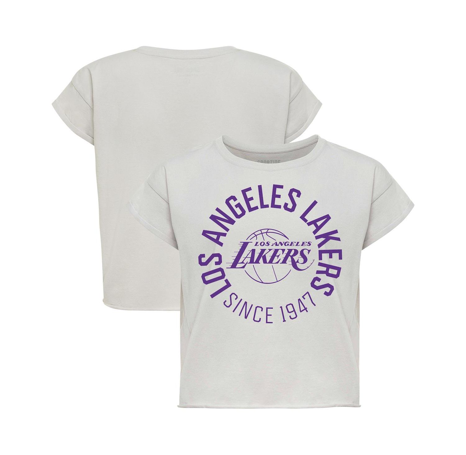 Women's Gray Los Angeles Lakers Cropped Genuine Issue Collection Alana T-Shirt
