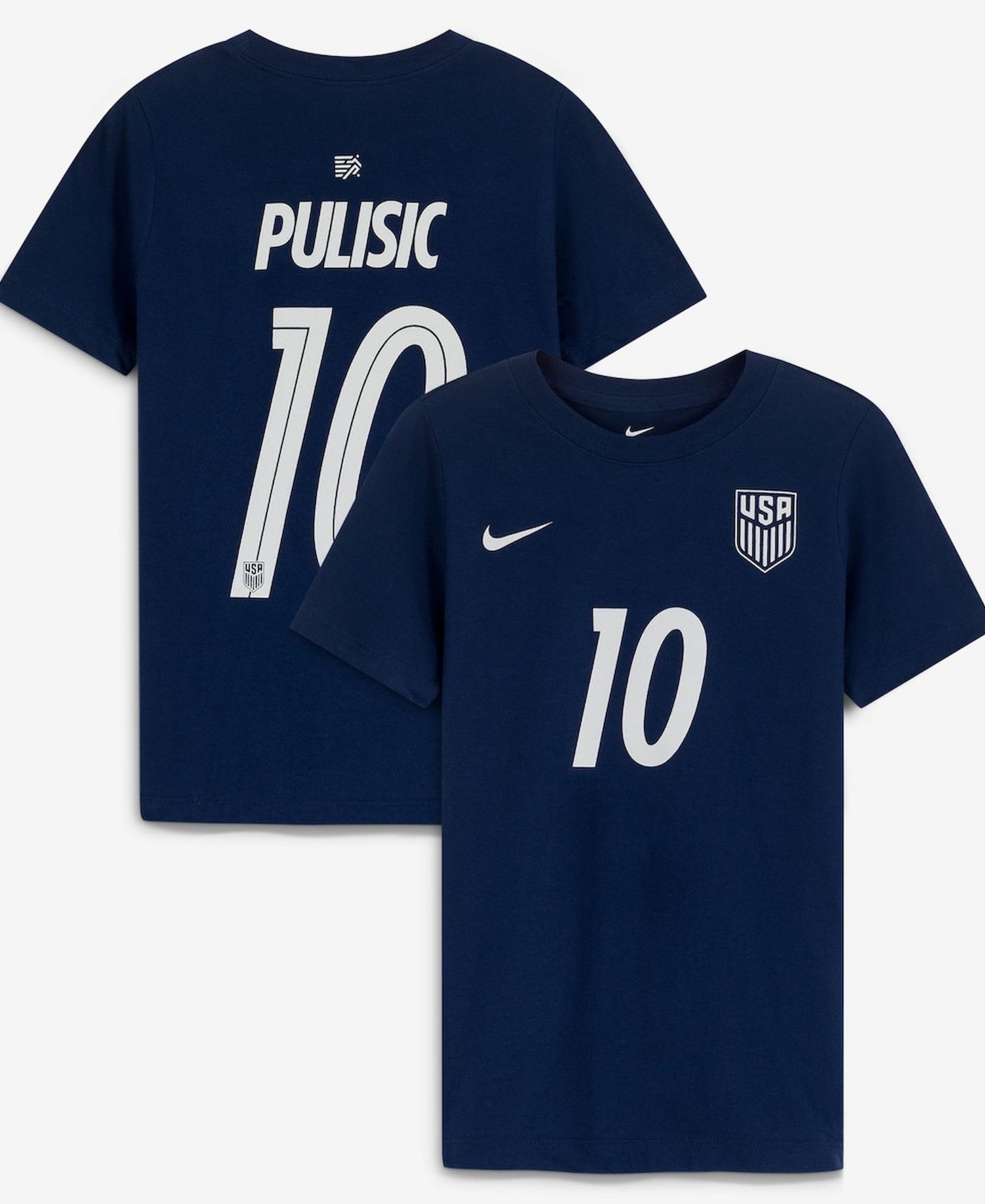 Big Boys and Girls Christian Pulisic Navy USMNT Away Player Name & Number T-Shirt