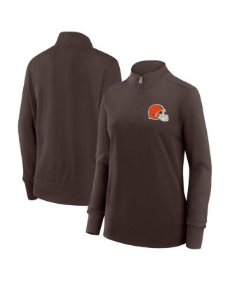 Women's Brown Cleveland Browns Velocity Quarter-Zip Jacket