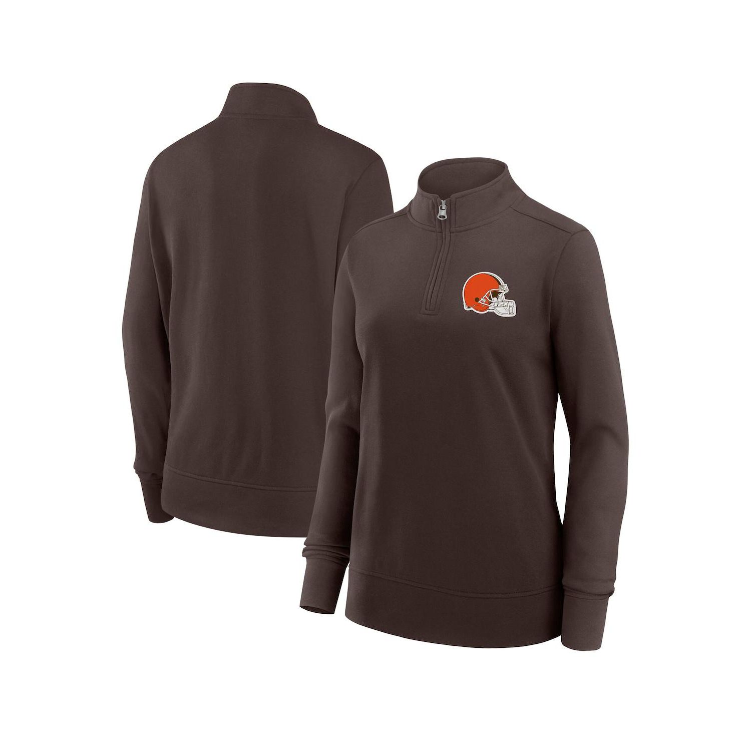 Women's Brown Cleveland Browns Velocity Quarter-Zip Jacket