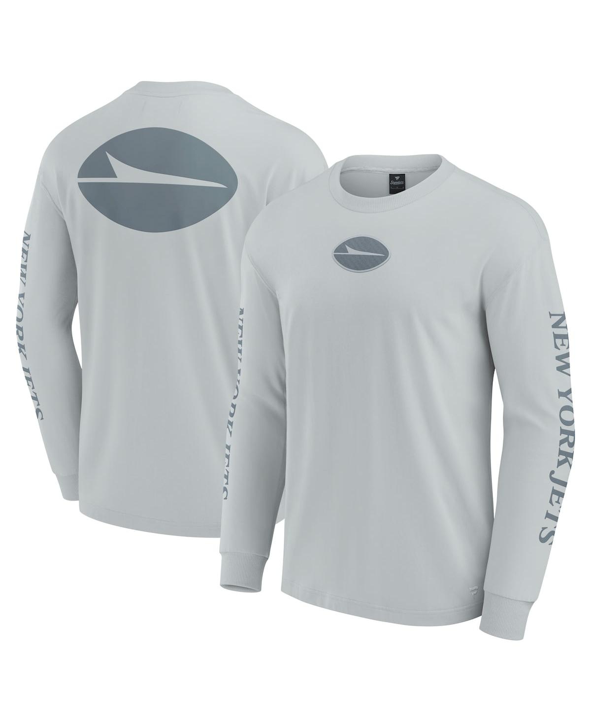 Fanatics Men's and Women's Gray New York Jets Elements Strive Long Sleeve T-Shirt - Gray