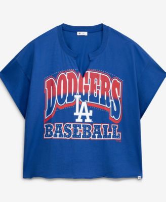 Women's Royal Los Angeles Dodgers Plus Size Win Big Oversized Notch-Neck T-Shirt