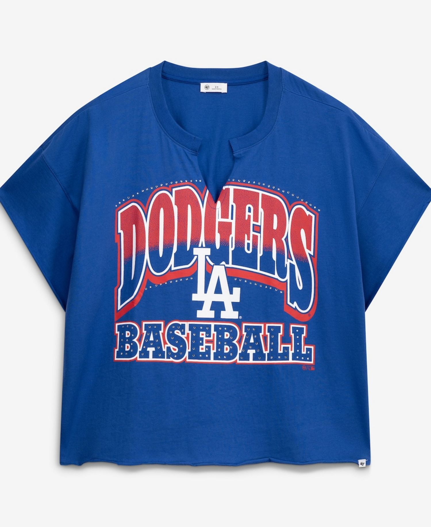 Women's Royal Los Angeles Dodgers Plus Size Win Big Oversized Notch-Neck T-Shirt