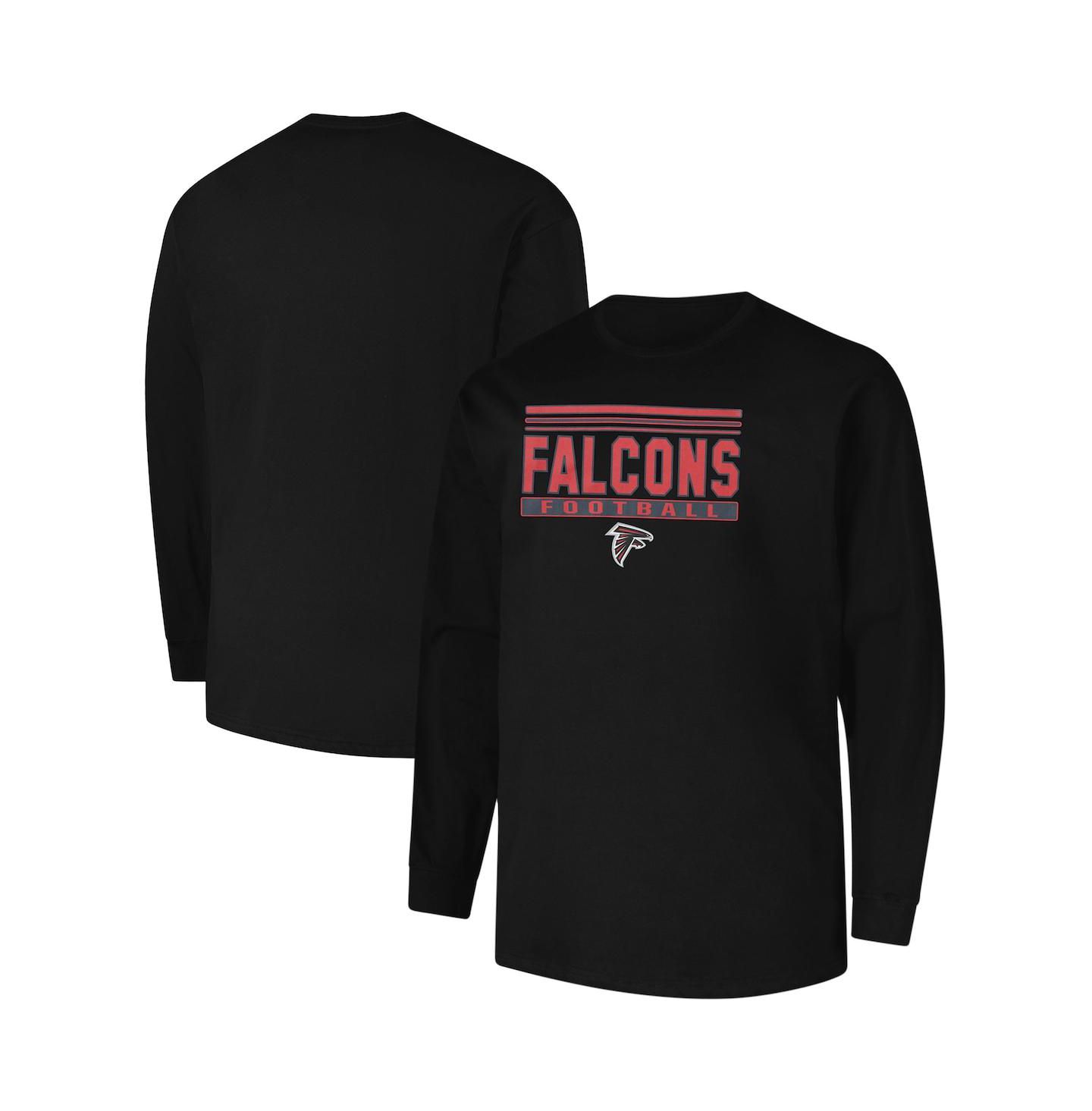 Мужской лонгслив Fanatics Atlanta Falcons Big & Tall Pop, Black — фото 1