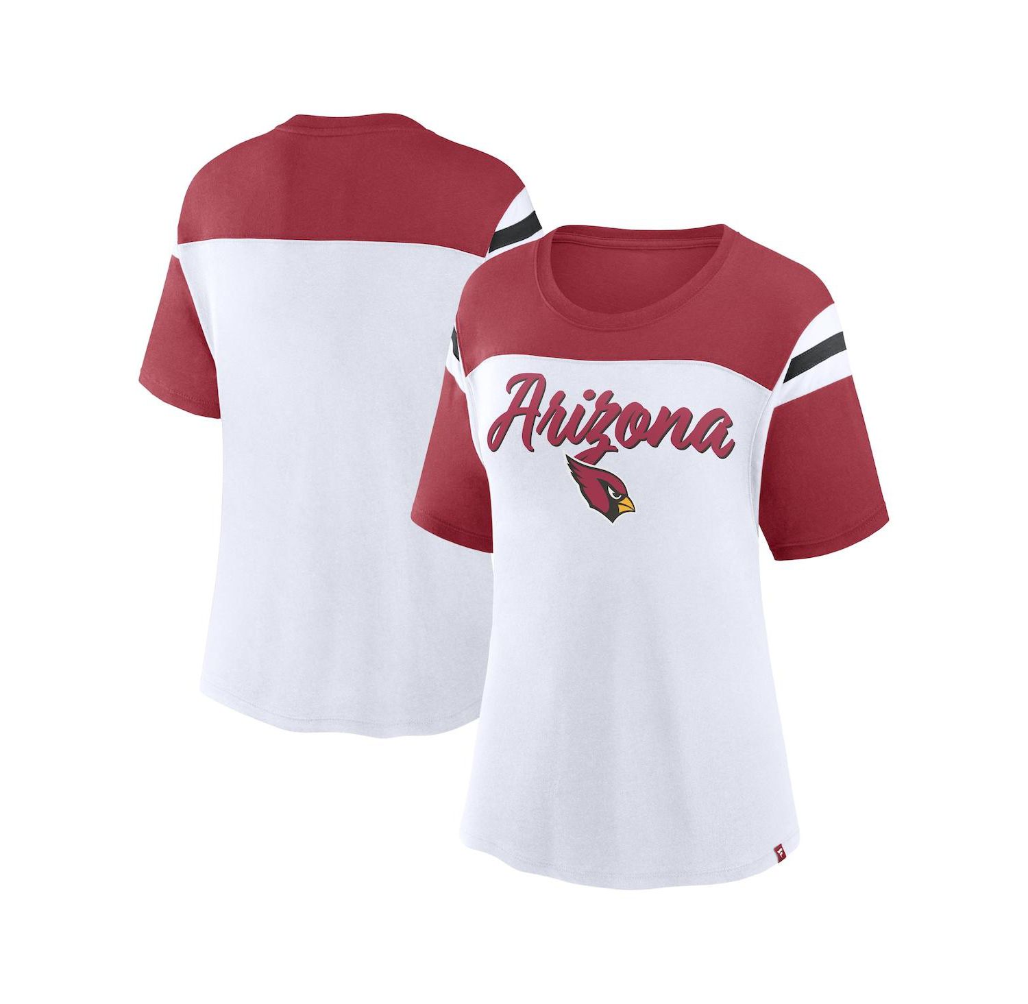 Women's White/Cardinal Arizona Cardinals Cheer Chant Fashion Crop Top