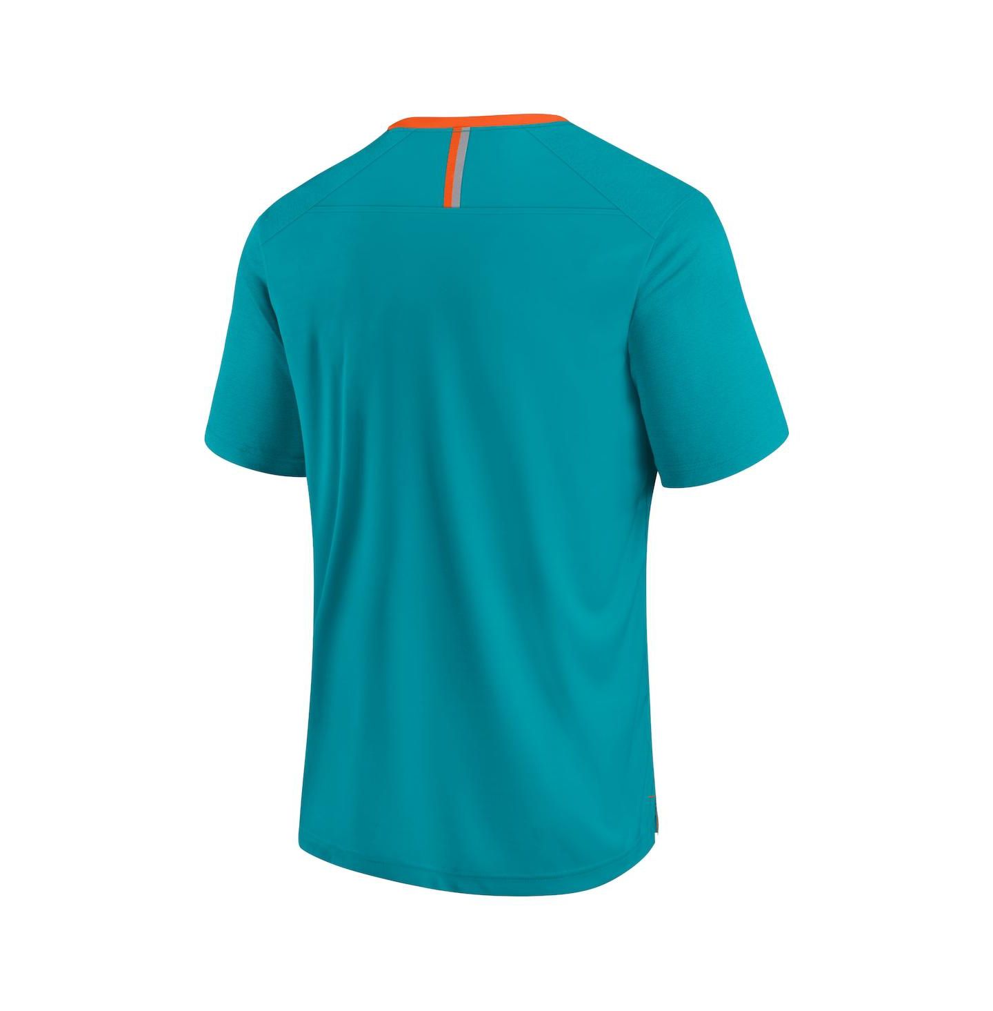 Мужская футболка Fanatics Aqua Miami Dolphins Defender Fade Slant — фото 2