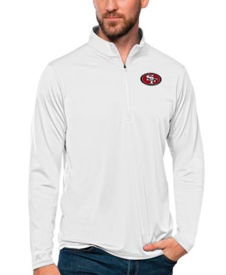 Men's White San Francisco 49ers Tribute Quarter-Zip Lightweight Pullover Top
