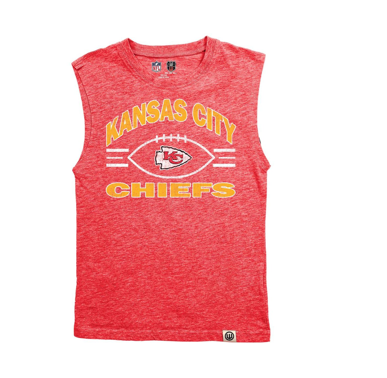 Big Boys and Girls Heather Red Kansas City Chiefs Muscle Tank Top