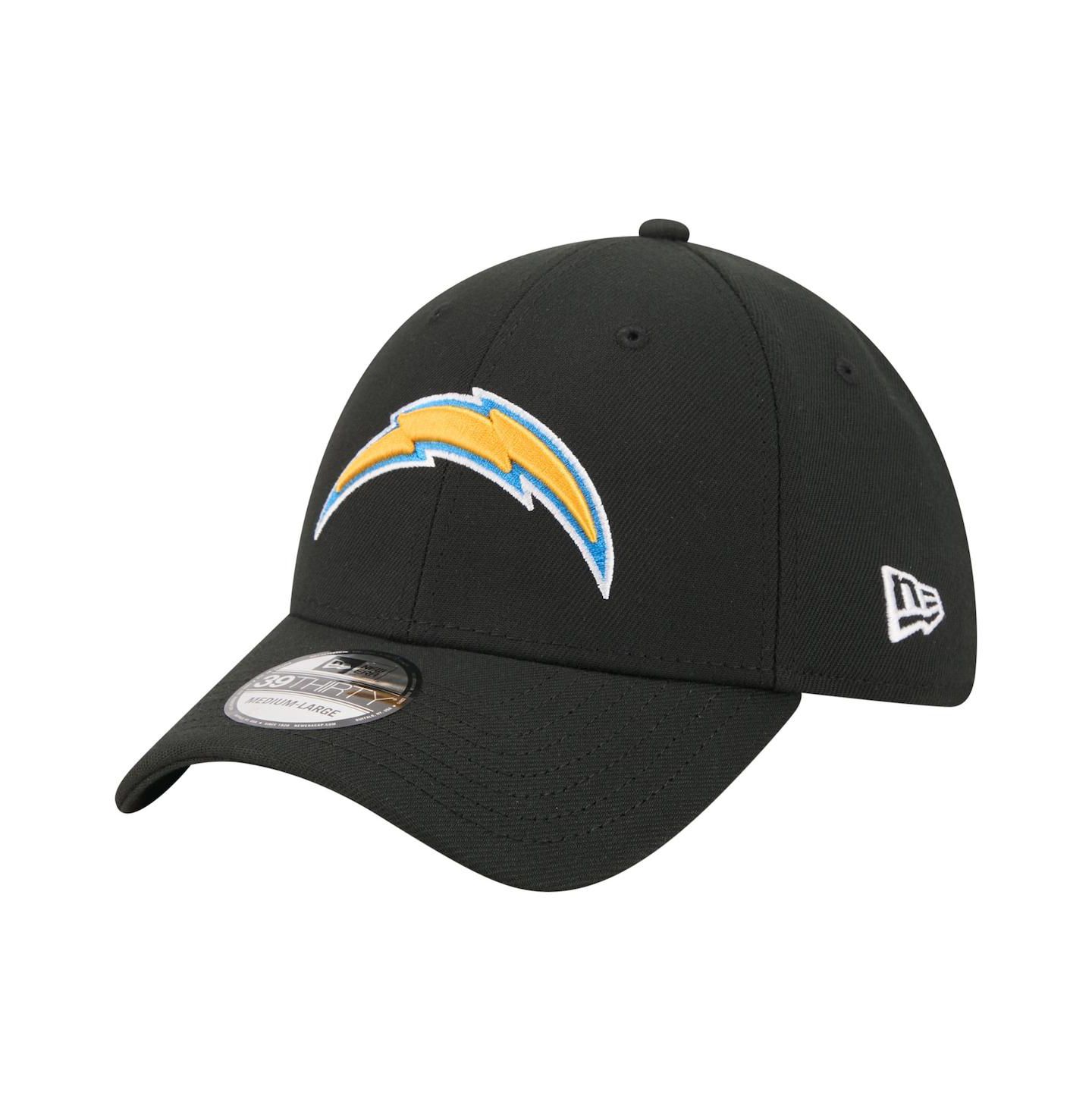 Мужская кепка New Era Black Los Angeles Chargers Core Team 39THIRTY Flex Hat — фото 1