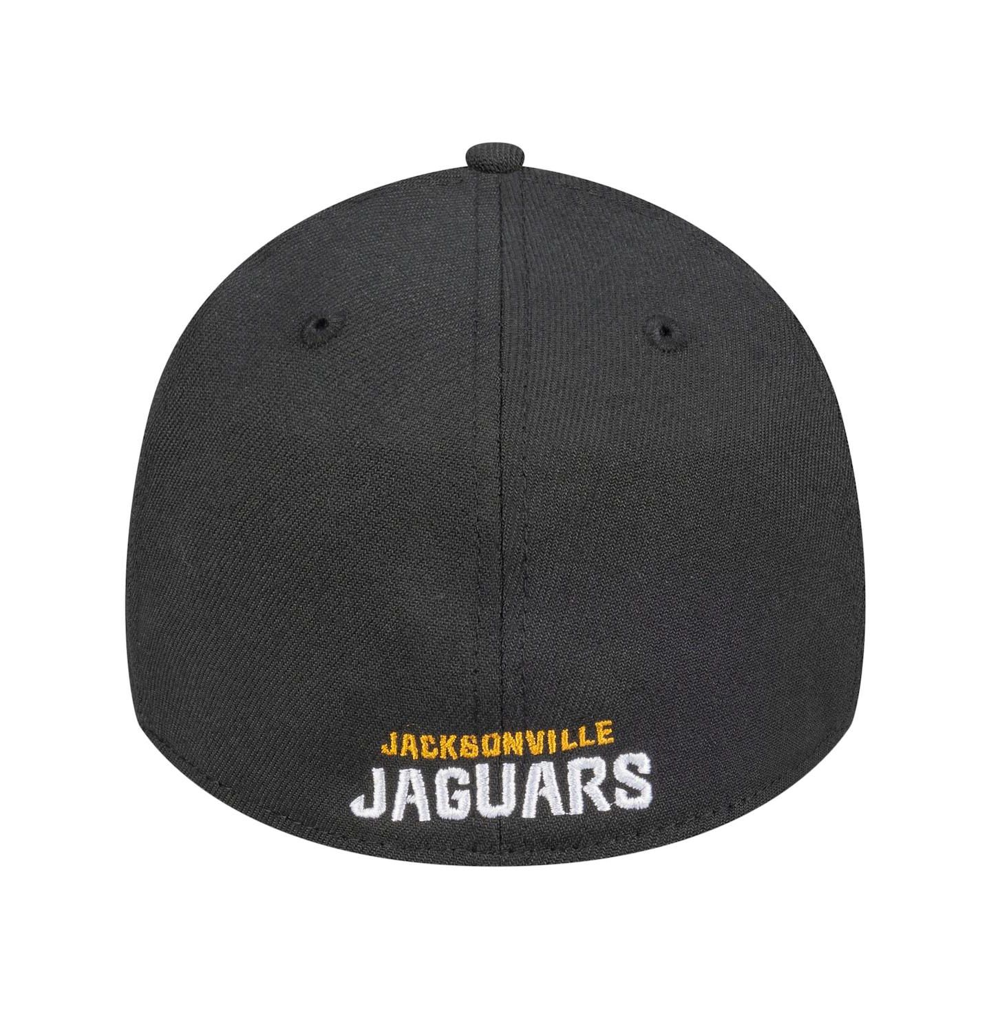 Мужская кепка New Era Black Jacksonville Jaguars Core Team 39THIRTY Flex Hat — фото 2
