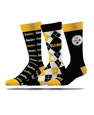 Men's and Women's 3-Pack Pittsburgh Steelers Business Knit Crew Socks