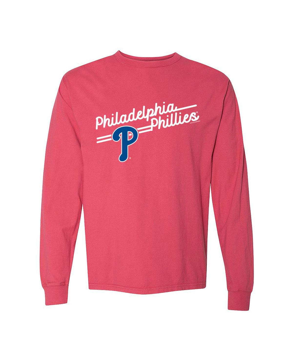 Soft As A Grape Women's Red Philadelphia Phillies Pigment Dye Long Sleeve T-Shirt - Red