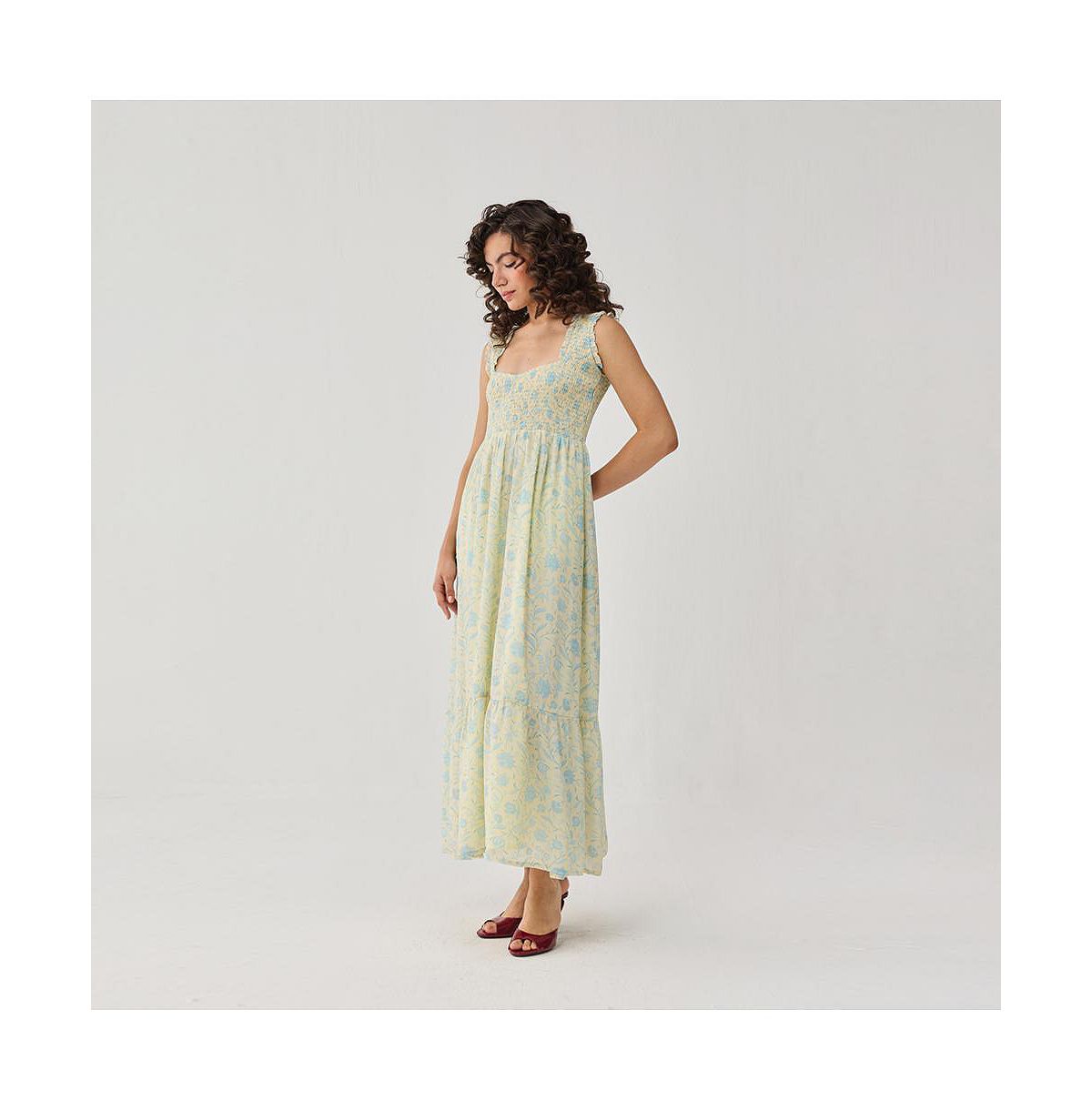Reistor Women's Smocked Maxi Dress view 8 — MAYCSS fashion products