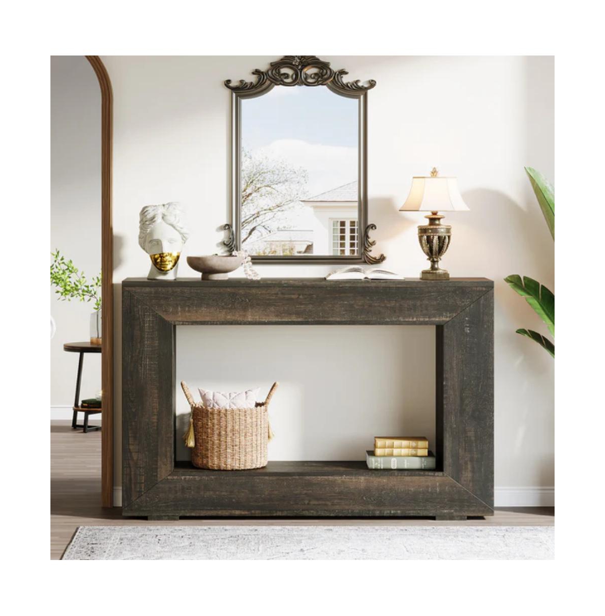 Slickblue Farmhouse Entryway Console Table with Storage for Living Room