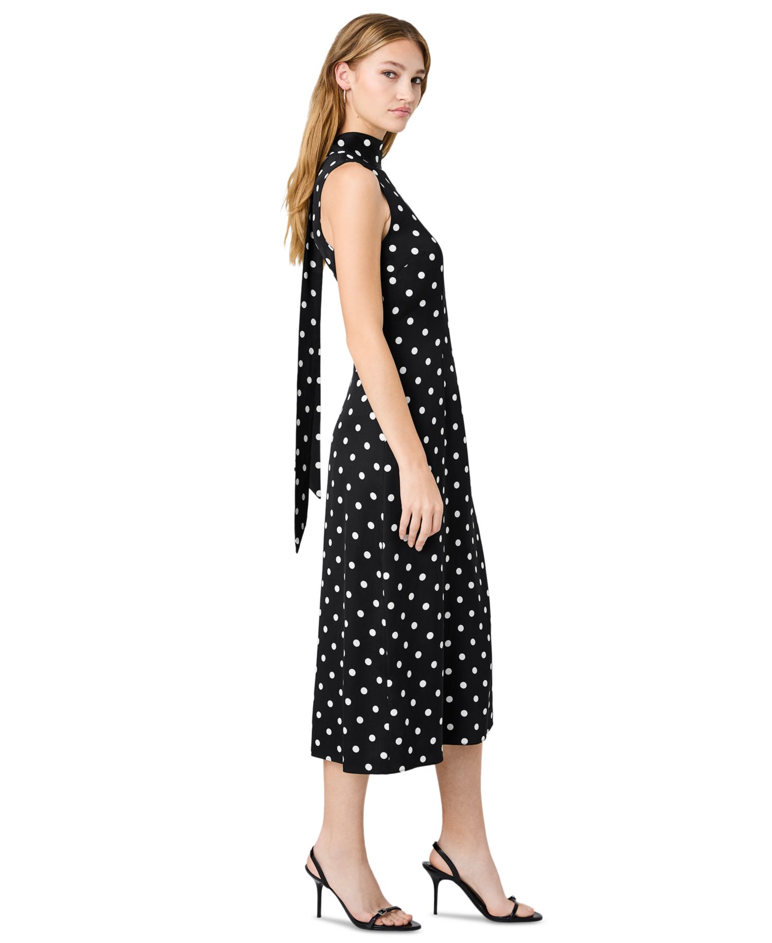 Women's Ennis Polka Dots Print Midi Dress