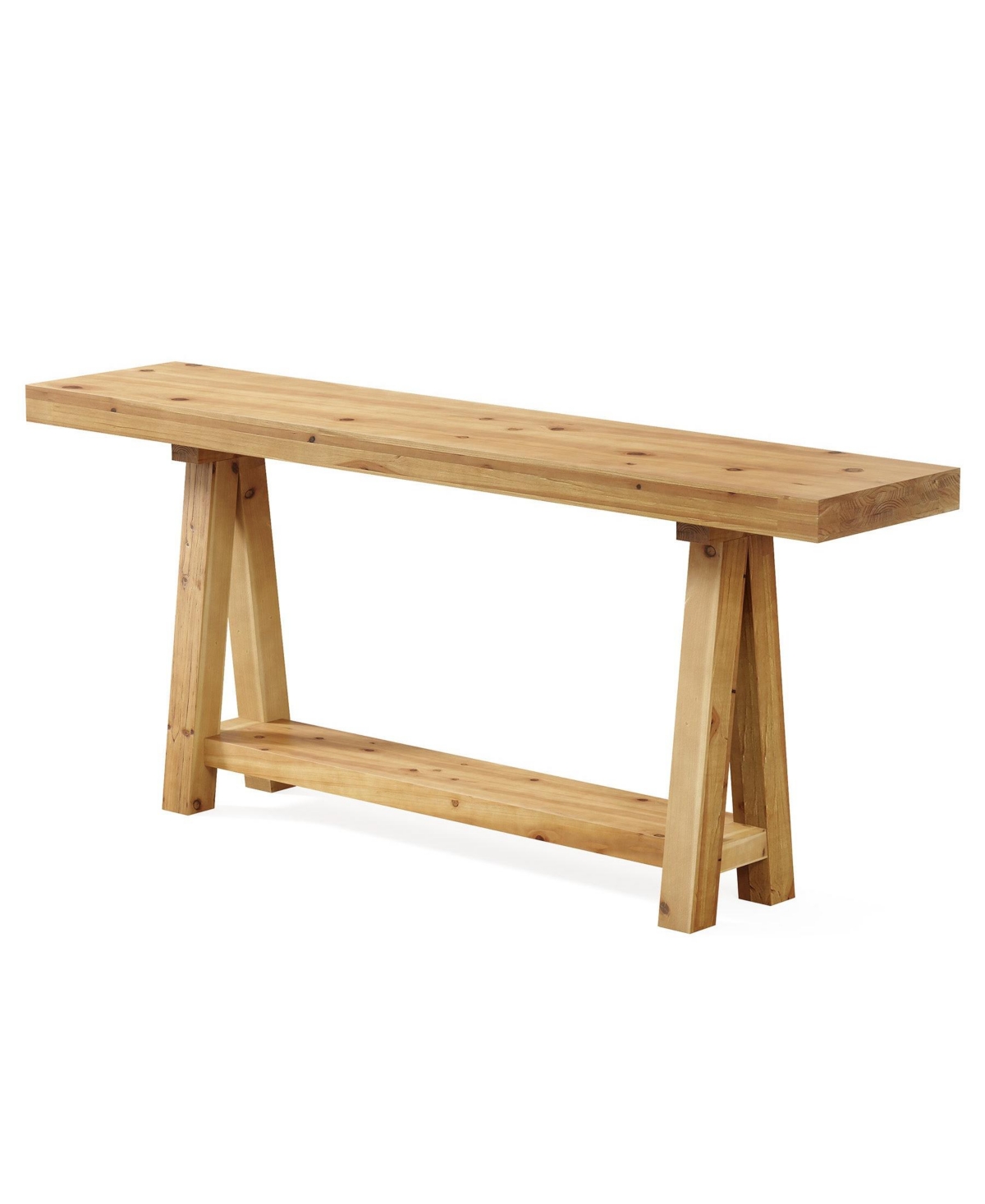 Slickblue Solid Wood Sofa Table with Open Shelves for Hallway or Entry
