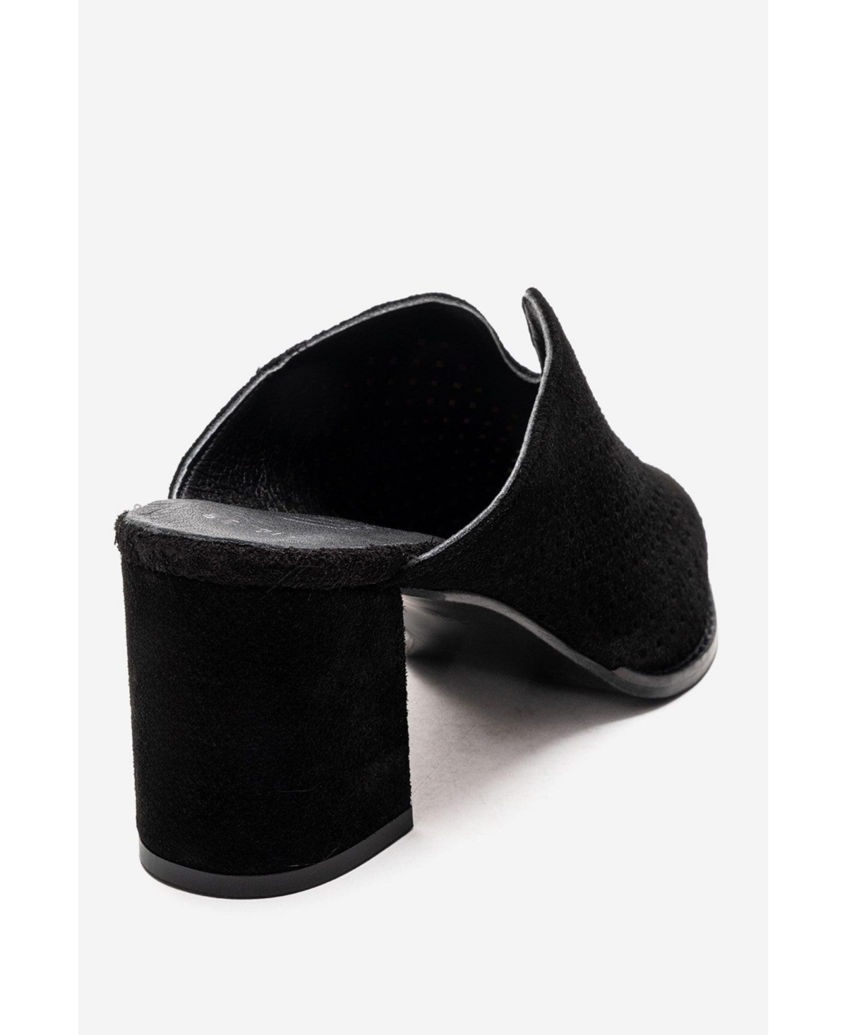 Forever & Always Shoes Women's Toen Leather Block Heel Mule