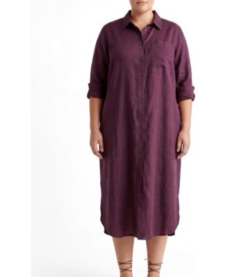 Plus Size Odeon Linen Shirtdress