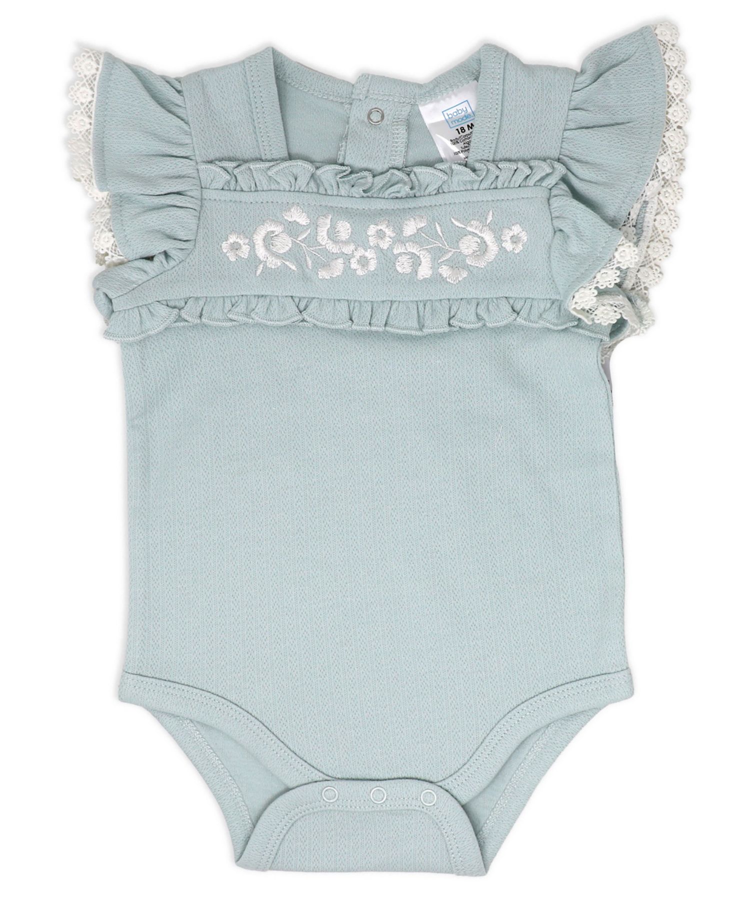 Baby Girls' Short-Sleeve Bodysuit, Denim Pant and Headband, 3-Piece Set