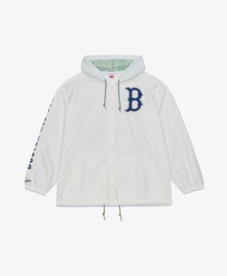 Men's White Boston Red Sox Yacht Rock Coaches Full-Snap Hooded Windbreaker Jacket
