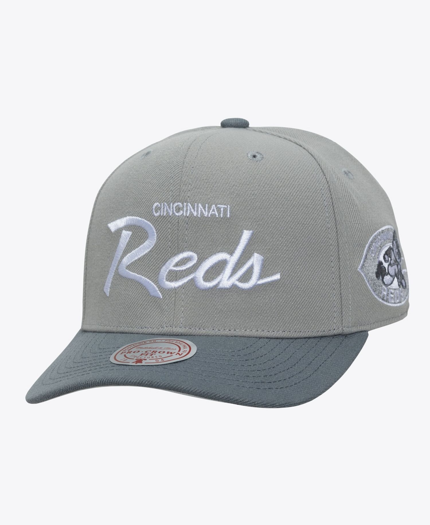 Men's Gray Cincinnati Reds Cooperstown Thunderstorm Head Coach Pro-Crown Adjustable Hat
